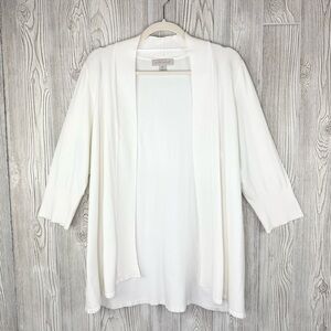 Laura Ashley Off-White Short Sleeve Cardigan Sweater 1X Lightweight Bolero